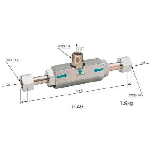YAMATO T字管 真鍮製 逆止弁付 TCV−1