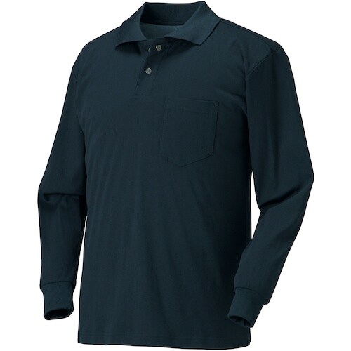 クロダルマ 長袖ポロシャツ ネイビー LL