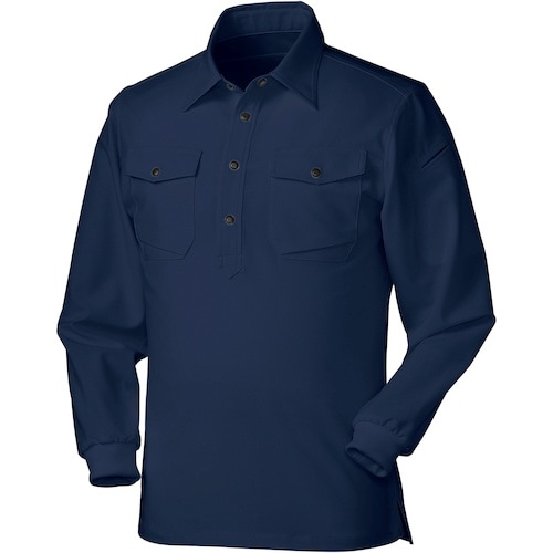 クロダルマ 長袖ポロシャツ(脇スリット) ネイビー