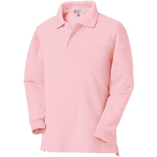 クロダルマ 子供用長袖ポロシャツ ピンク