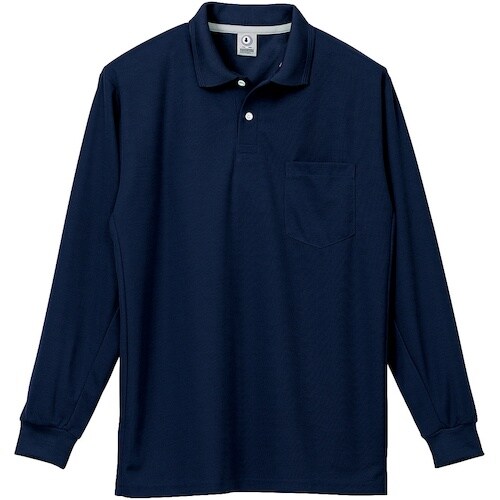 クロダルマ 長袖ポロシャツ ネイビー 3