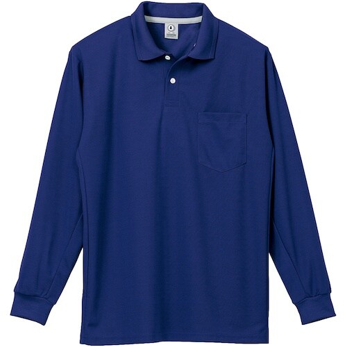 クロダルマ 長袖ポロシャツ ブルー 3L