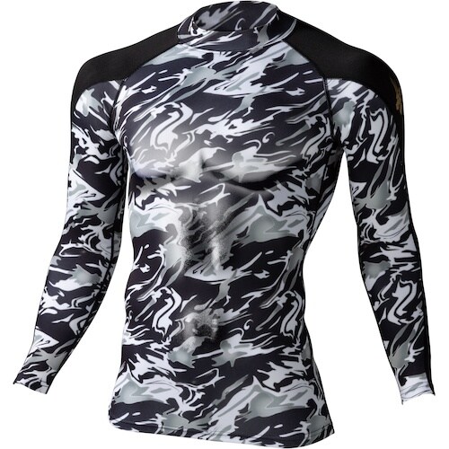 自重堂 ローネックロングス ブラツクカモフラ