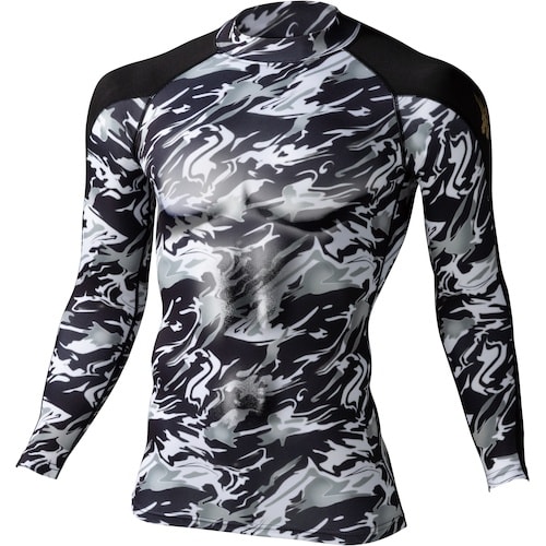 自重堂 ローネックロングス ブラツクカモフラ E