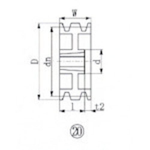 EVN ブッシングプーリー SPB 265mm 溝
