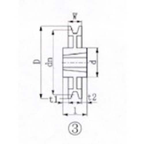 EVN ブッシングプーリー SPZ 265mm 溝