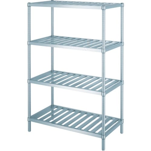 シンコー ステンレスラック(スノコ棚タイプ)4段