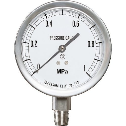 高島 ステンレス真空計(A枠立型・φ75)圧力レン
