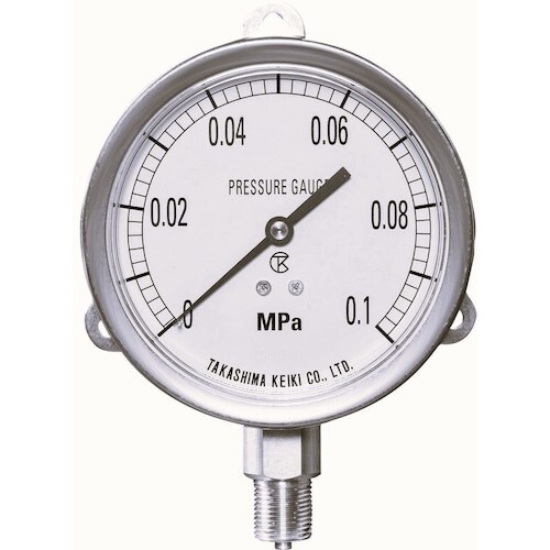 高島 ステンレス真空計(B枠立型・φ100)圧力レ