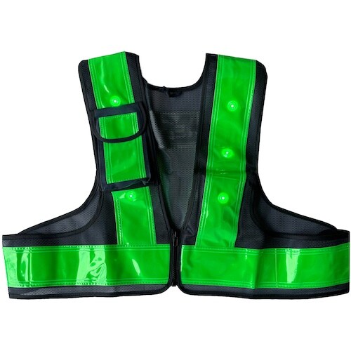 ミズケイ LED安全ベストファスナー式ショート丈「