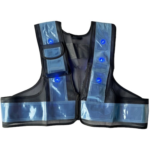 ミズケイ LED安全ベストファスナー式ショート丈「