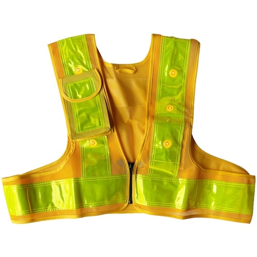 ミズケイ LED安全ベストファスナー式ショート丈「