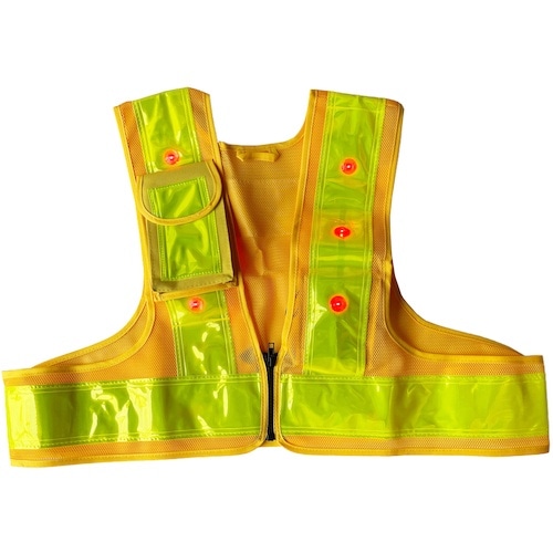 ミズケイ LED安全ベストファスナー式ショート丈「