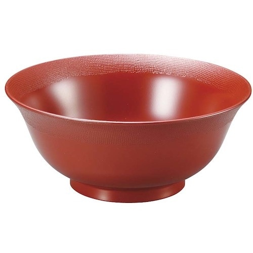 EBM 耐熱6.5寸羽反渕布目丼 総銀朱 1000