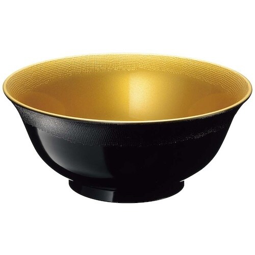 EBM 耐熱6.5寸羽反渕布目丼 外黒内光金