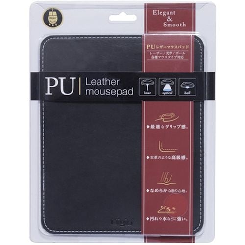 ナカバヤシ PUレザーマウスパッド ブラック