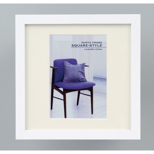 ナカバヤシ 木製スクエアフレーム/L/ホワイト