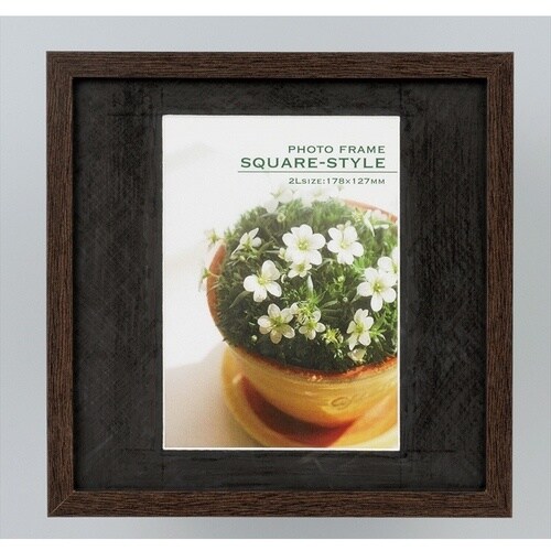 ナカバヤシ 木製スクエアフレーム/2L/ブラウン