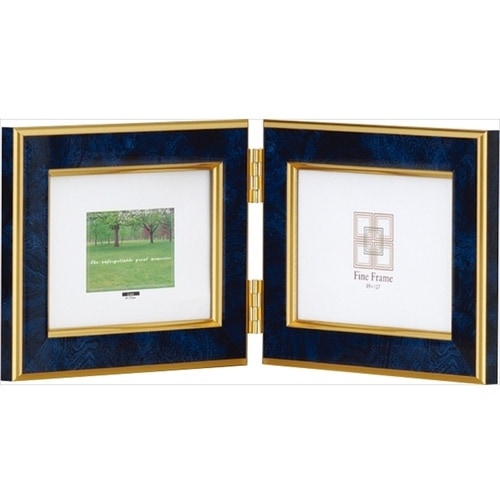 ナカバヤシ 樹脂製フォトフレーム/L横2面/ブルー