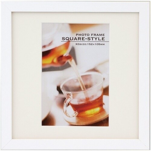 ナカバヤシ 木製スクエアフレーム/KG/ホワイト