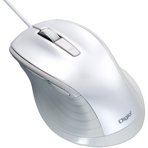 ナカバヤシ 大型有線静音5ボタンBlueLEDマウ