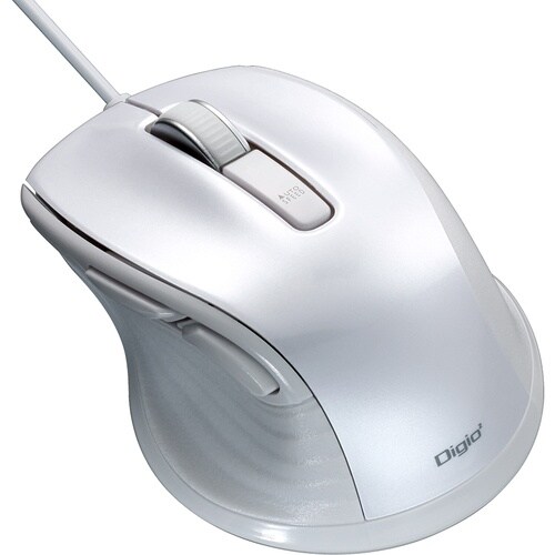 ナカバヤシ 小型有線静音5ボタンBlueLEDマウ