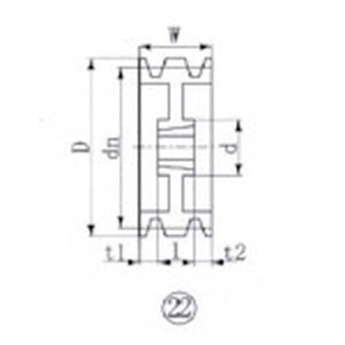 EVN ブッシングプーリー SPZ 236mm 溝