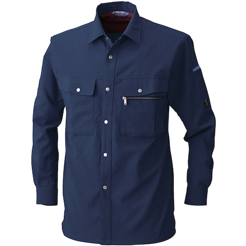 桑和 EC925 長袖シャツ ネイビー 6L