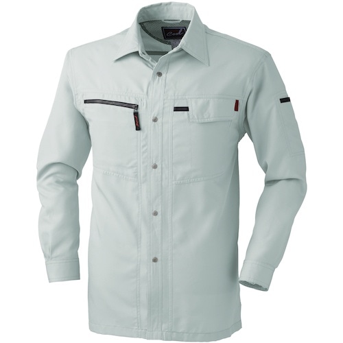 桑和 935 長袖シャツ シルバーグレー 6L