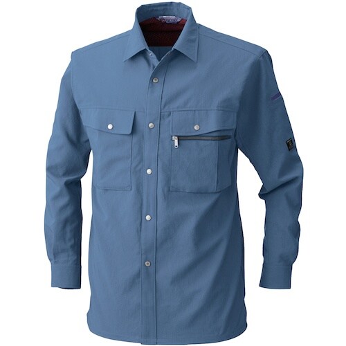 桑和 EC925 長袖シャツ ブルー LL