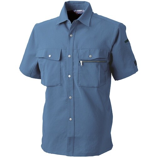 桑和 EC927 半袖シャツ ブルー 4L