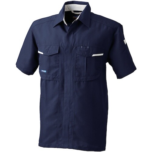 桑和 947 半袖シャツ ネイビー 6L