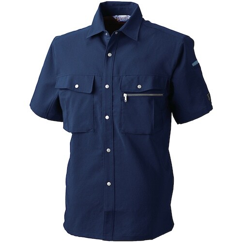 桑和 EC927 半袖シャツ ネイビー LL