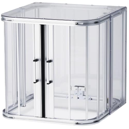 Isel ”シャッター式開閉構造のアルミフレーム”