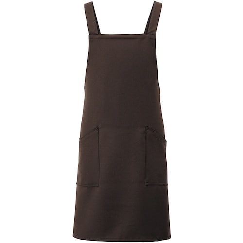 アイトス 胸当てエプロン ダークブラウン