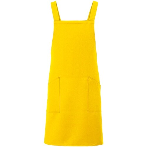 アイトス 胸当てエプロン イエロー