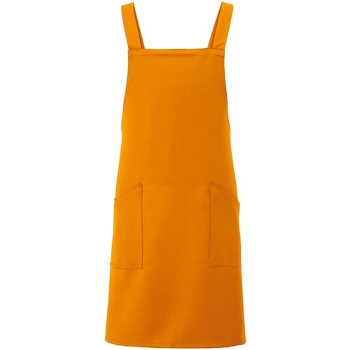 アイトス 胸当てエプロン オレンジ