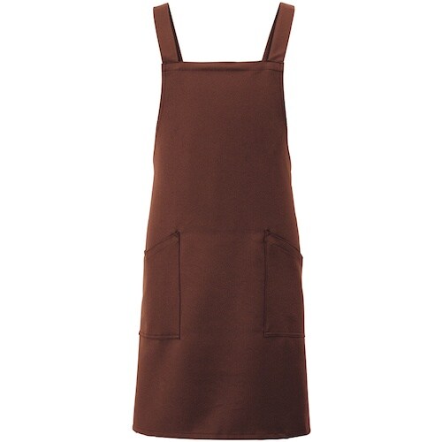 アイトス 胸当てエプロン ブラウン