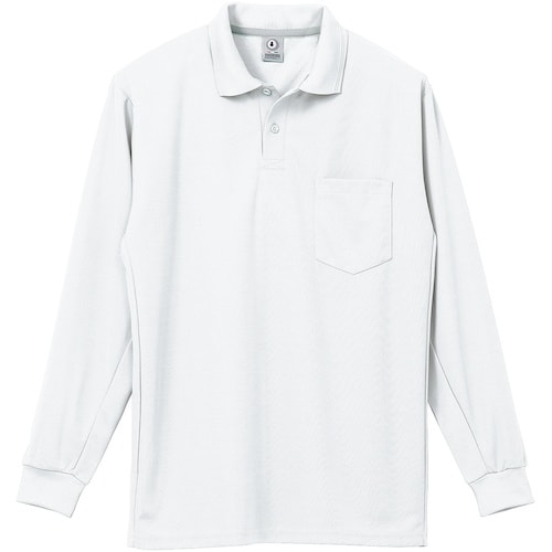 クロダルマ 長袖ポロシャツ(脇スリット) ホワイト