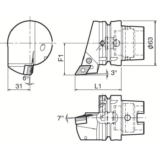 京セラ 複合加工機用旋削工具 外径・倣い加工用ホル