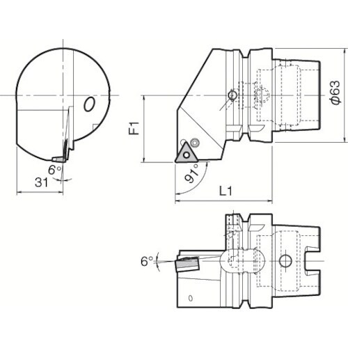 京セラ 複合加工機用旋削工具 外径加工用ホルダ P