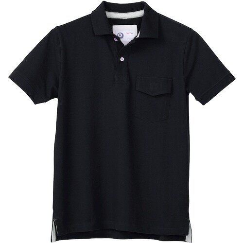 クロダルマ 半袖ポロシャツ(脇スリット) ブラック