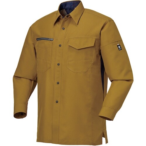 クロダルマ 長袖シャツ(脇スリット) ブラウンキャ