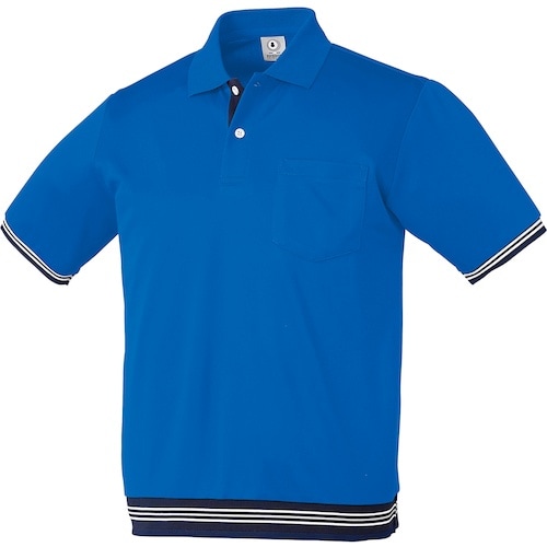 クロダルマ 半袖ポロシャツ(リブ付) ブルー SS