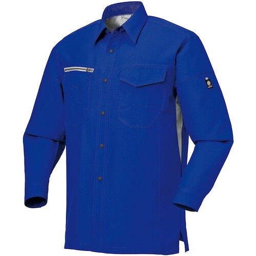 クロダルマ 長袖シャツ(脇スリット) ブルー 4L