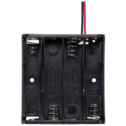 タカチ リード線付電池ホルダー 単4×4