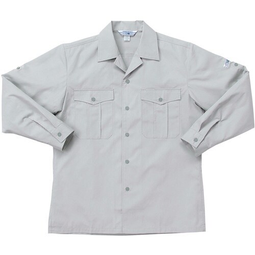 クロダルマ 長袖開衿シャツ アイボリ− EL