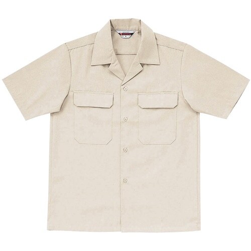 クロダルマ 半袖開衿シャツ アイボリー 4L