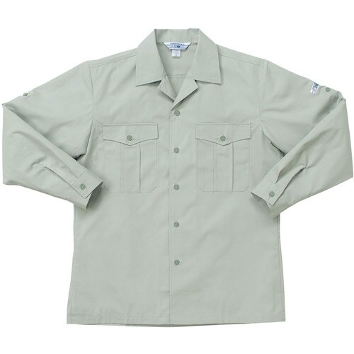 クロダルマ 長袖開衿シャツ ライトグリ−ン L