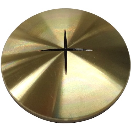 コノエ 測量用基準鋲 丸型 Vカット十字φ50 黒